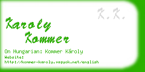 karoly kommer business card